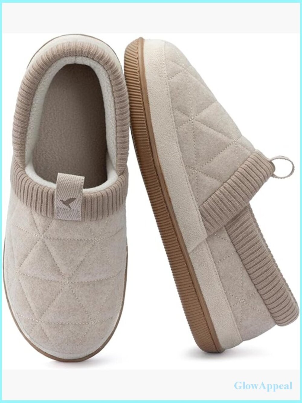 Women's Closed Back Memory Foam House Slippers Cozy Knit Cuff Non-Slip Sole